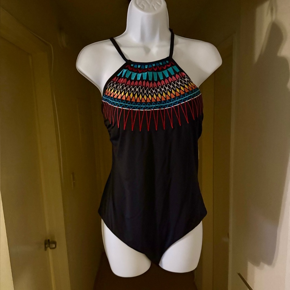 Laundry by Shelli Segal High Neck One-Piece - NWT - Size L
